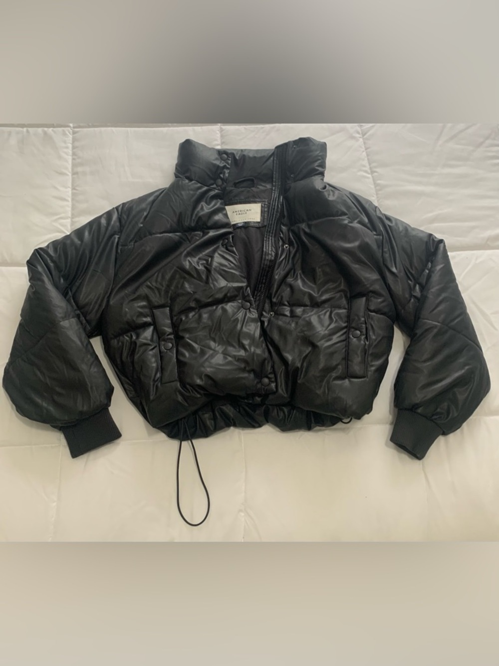 Pre Loved American Eagle Size Small Pleather Style Bomber Coat